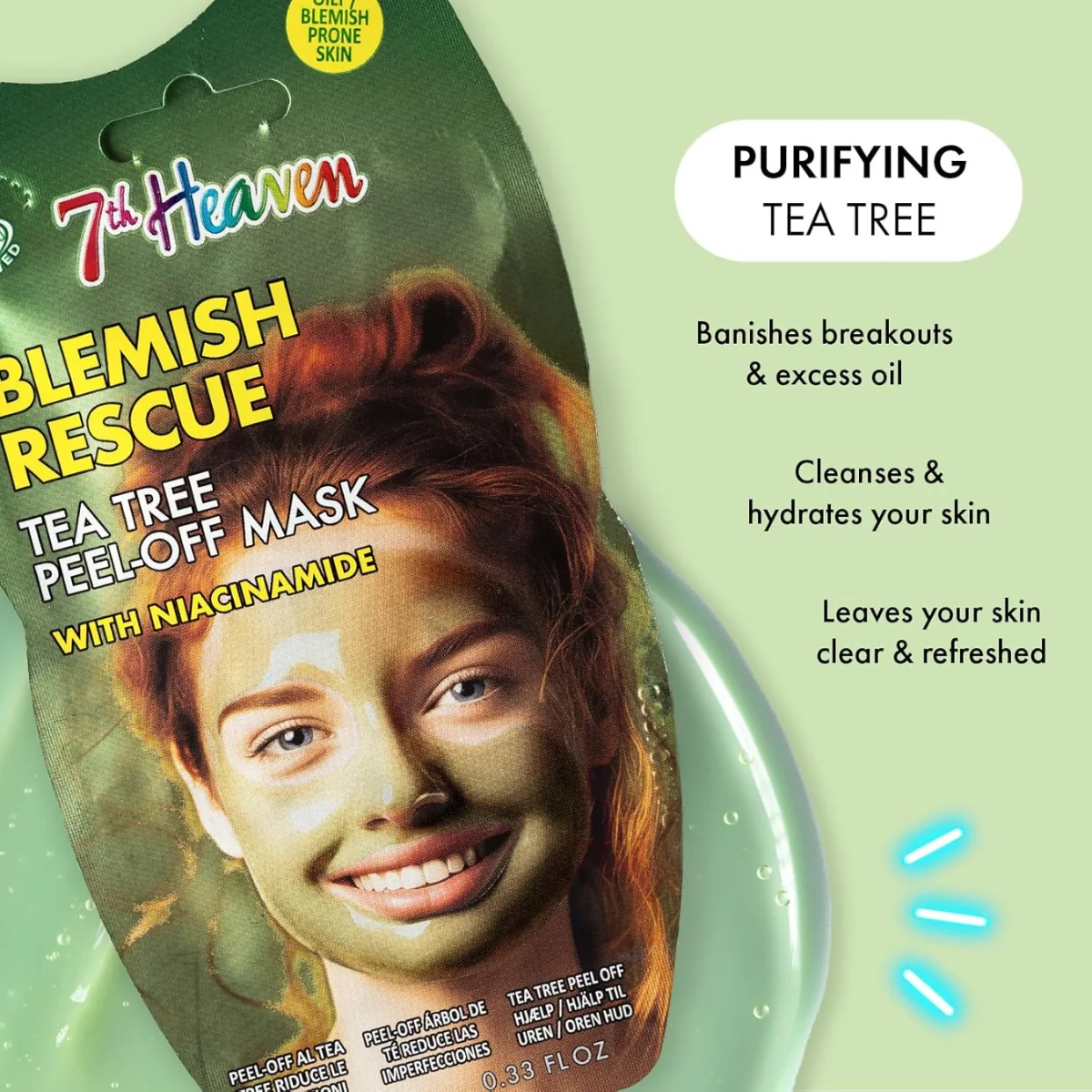 7th Heaven Blemish Rescue Tea Tree with Niacinamide Peel Off Mask 50ml - Image 4