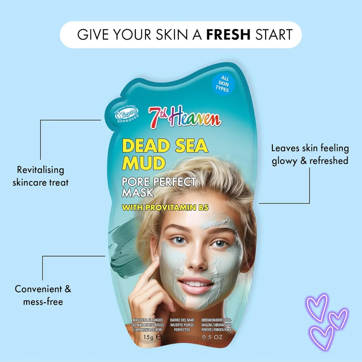 7th Heaven Dead Sea Mud with Provitamin B5 Pore Perfect Mask 15g - Image 2