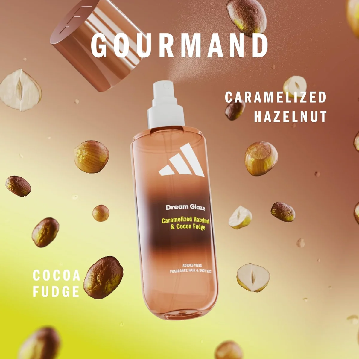 Adidas Vibes Dream Glaze Hair & Body Mist Caramelized Hazelnut & Cocoa Fudge 236ml - Image 2