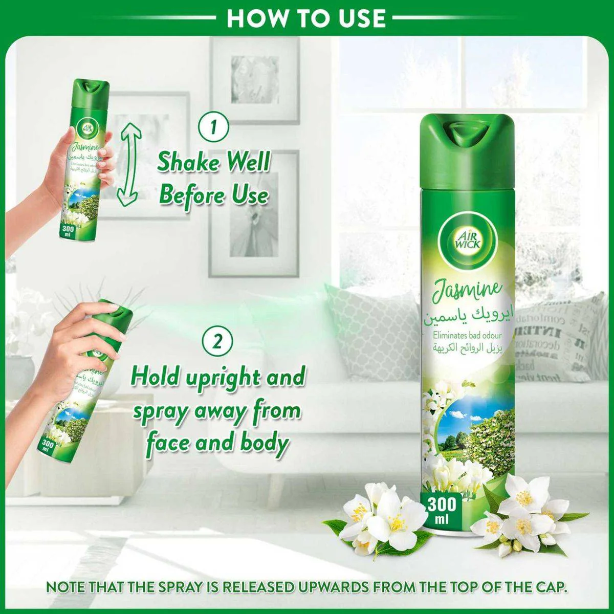 Air Wick Air Freshener Aerosol Spray Jasmine 300ml - Image 4