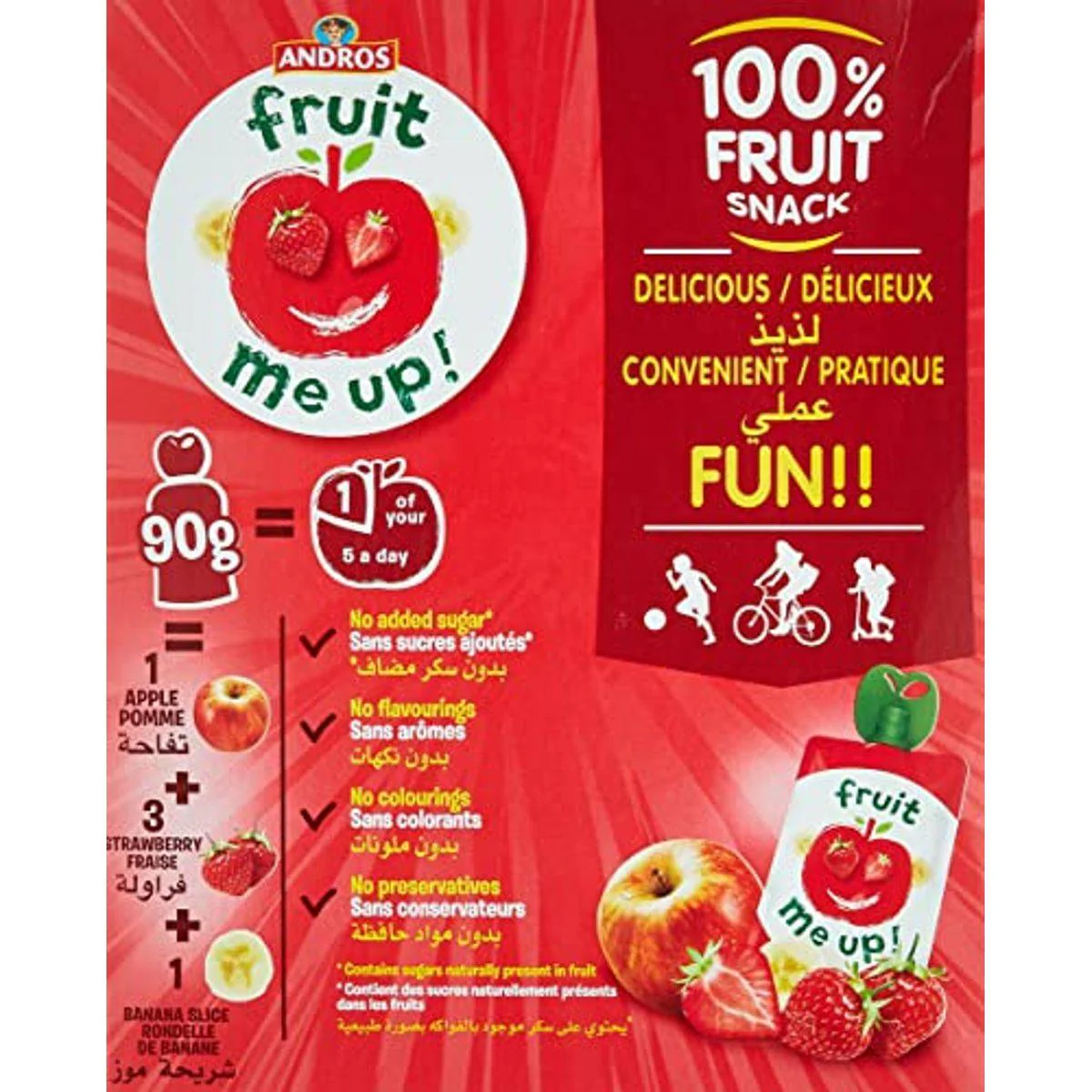 Andros Fruit Me Up Apple Strawberry 90g x 4 Multipack - Image 4