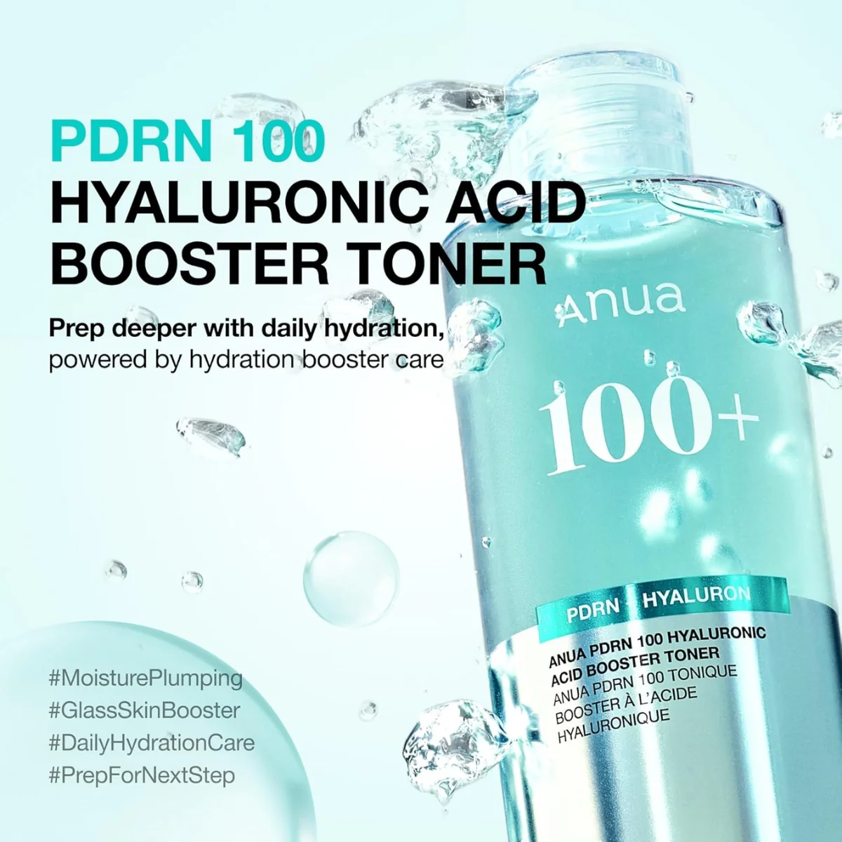 Anua 100+ PDRN + Hyaluronic Acid Booster Toner 250ml - Image 2
