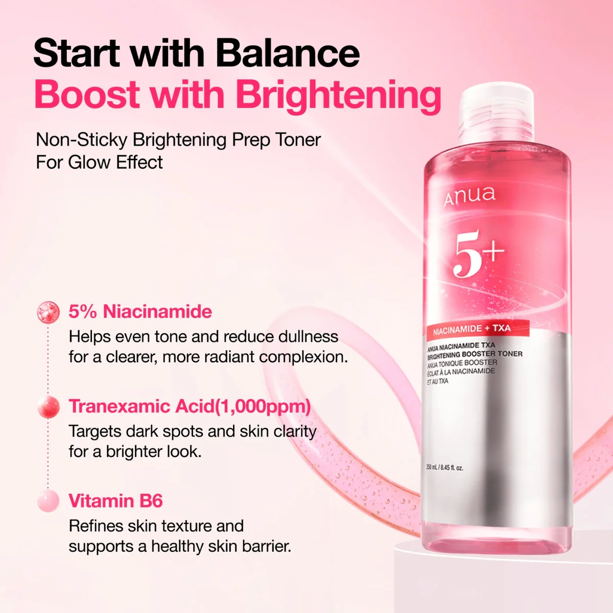 Anua Niacinamide 5 + TXA Brightening Booster Toner 250ml - Image 5