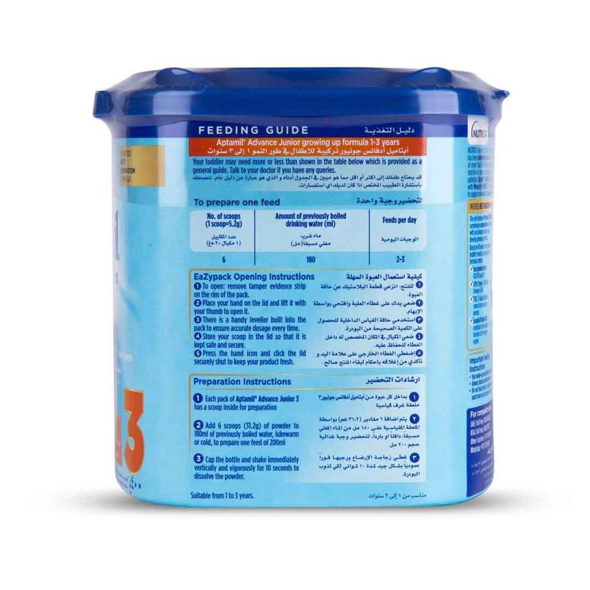 Aptamil Formula Advance Junior Stage 3 Growing Up 400g - Image 3