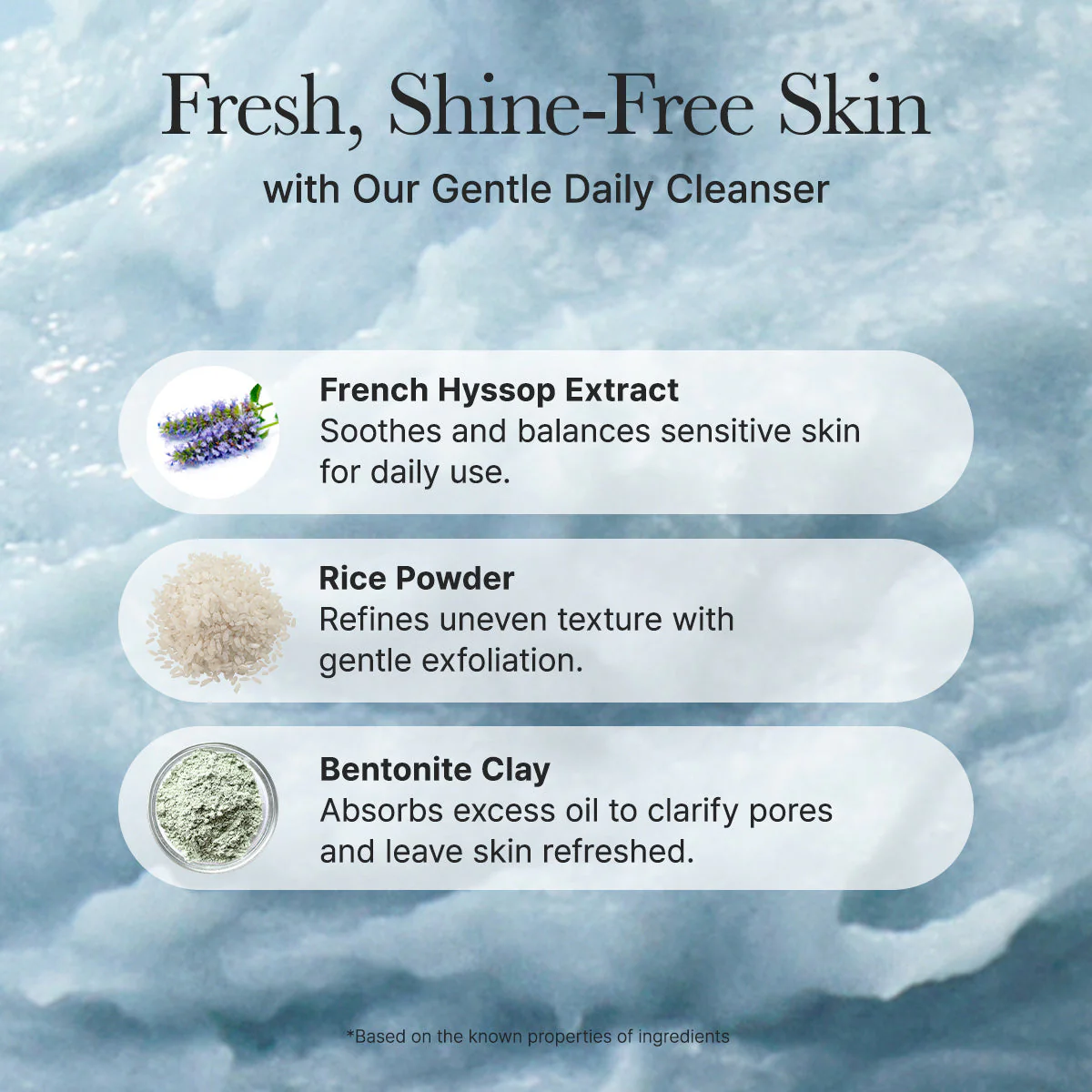 Arencia Fresh Blue Hyssop Rice Mochi Cleanser 120g - Image 9