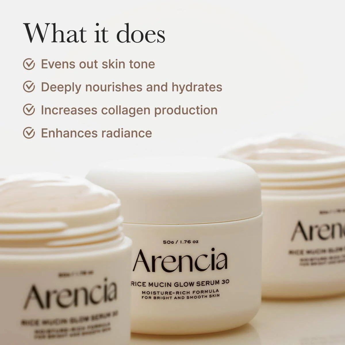 Arencia Rice Mucin Glow Serum 30 50g - Image 3