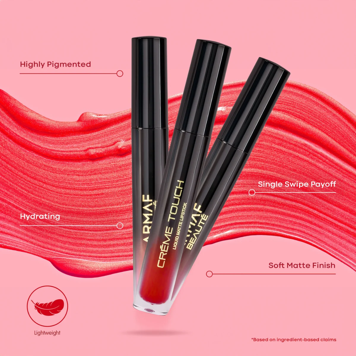 Armaf Beaute Creme Touch Liquid Matte Lipstick 13 Reims 3g - Image 4