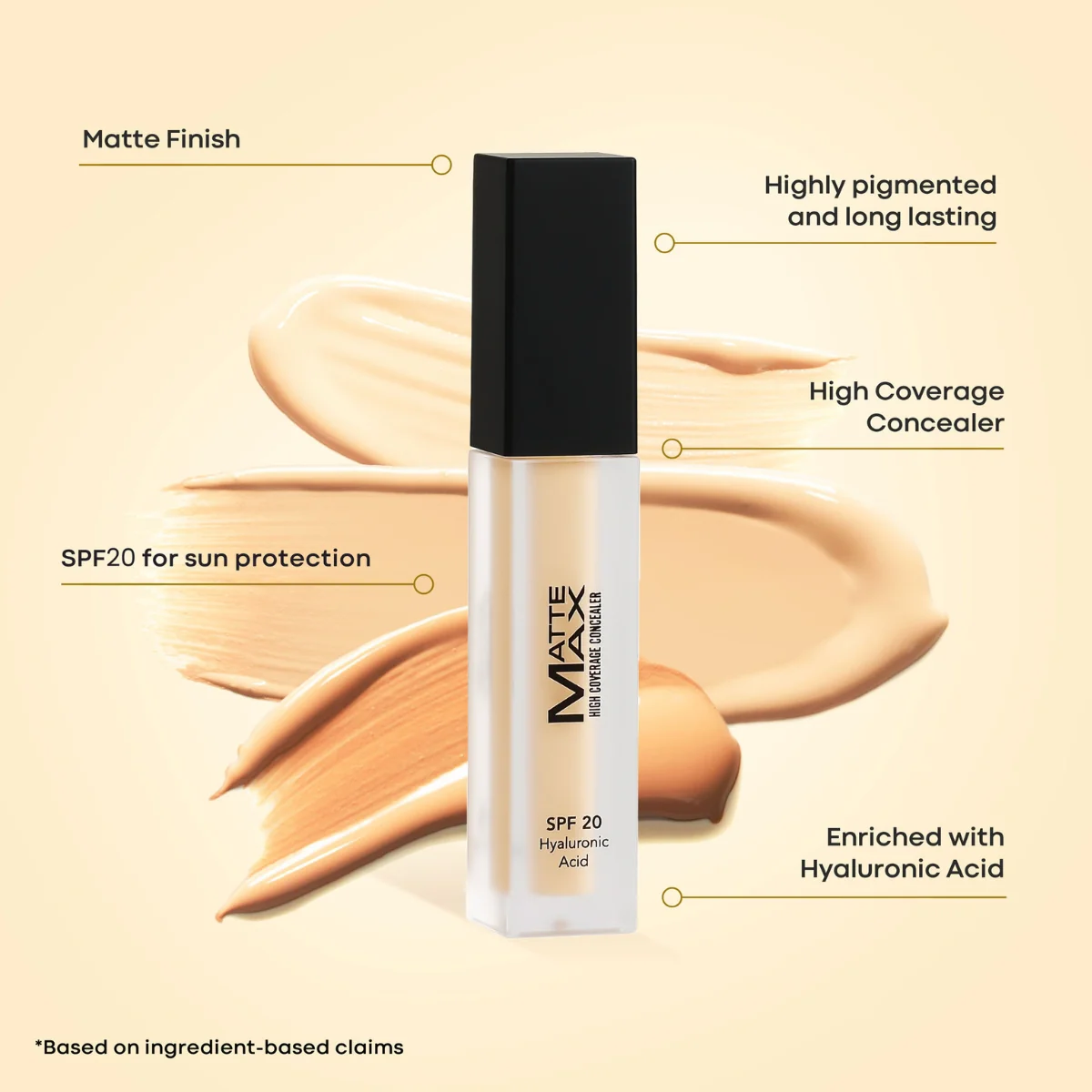 Armaf Beaute Matte Max High Coverage Concealer SPF 20 06 Tan 30ml - Image 4