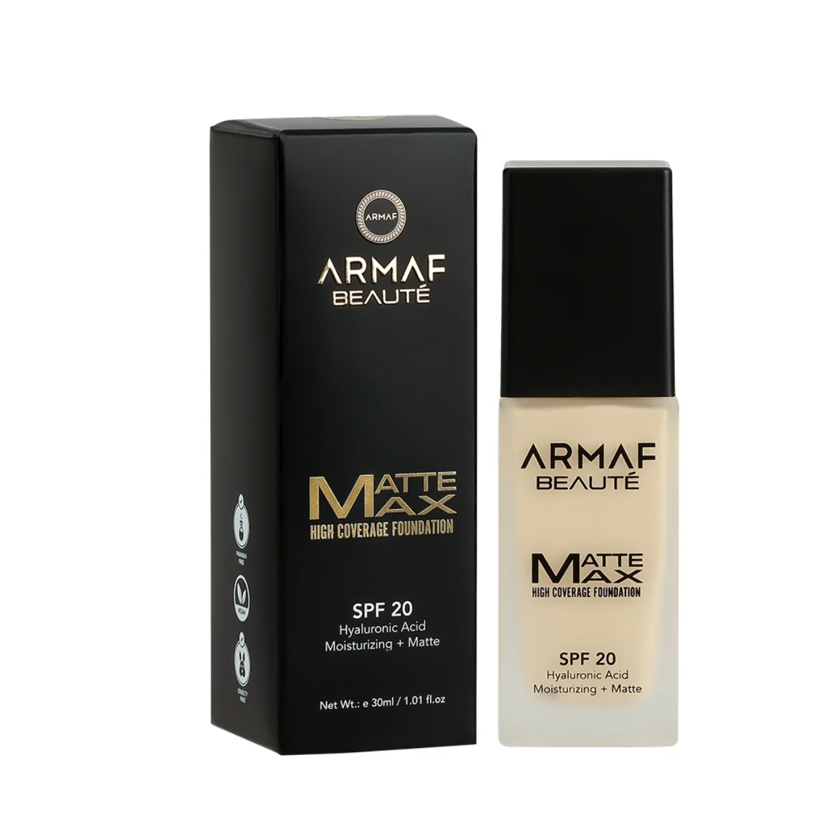 Armaf Beaute Matte Max High Coverage Foundation SPF 20 06 Pecan 30ml - Image 2