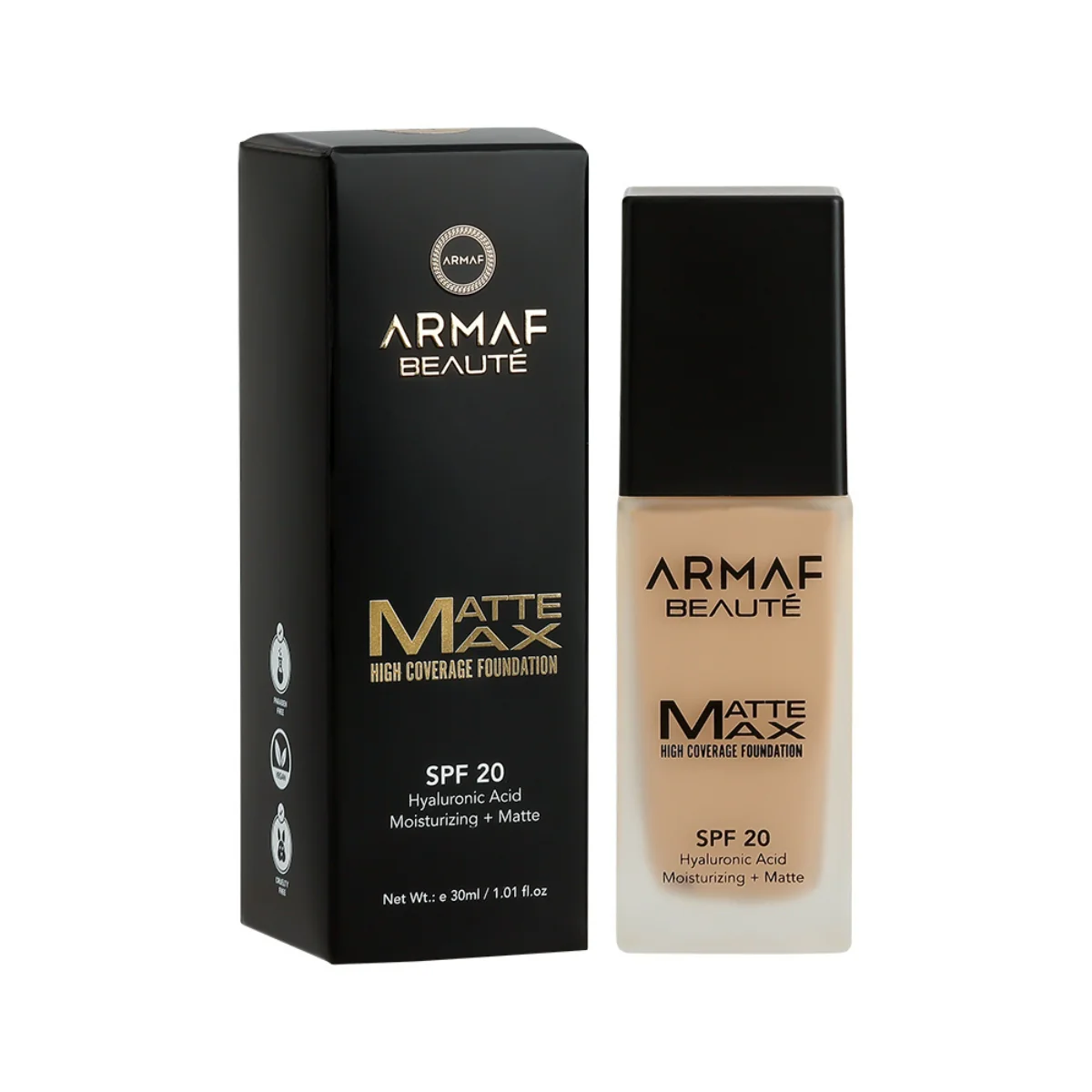 Armaf Beaute Matte Max High Coverage Foundation SPF 20 10 Maple 30ml - Image 2