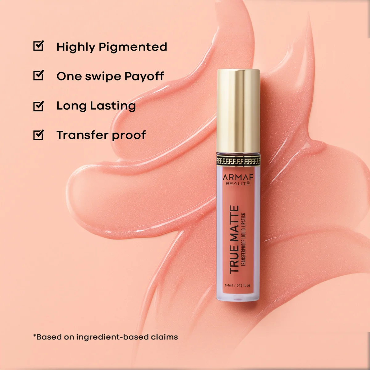 Armaf Beaute True Matte Transferproof Liquid Lipstick 07 Voyage 4ml - Image 4