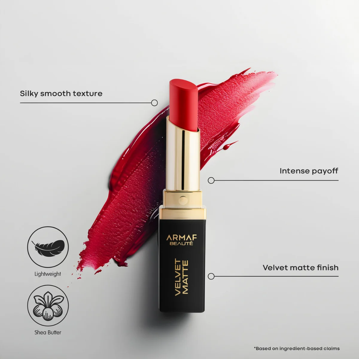 Armaf Beaute Velvet Matte Bullet Lipstick 01 Juliette 2.6g - Image 3