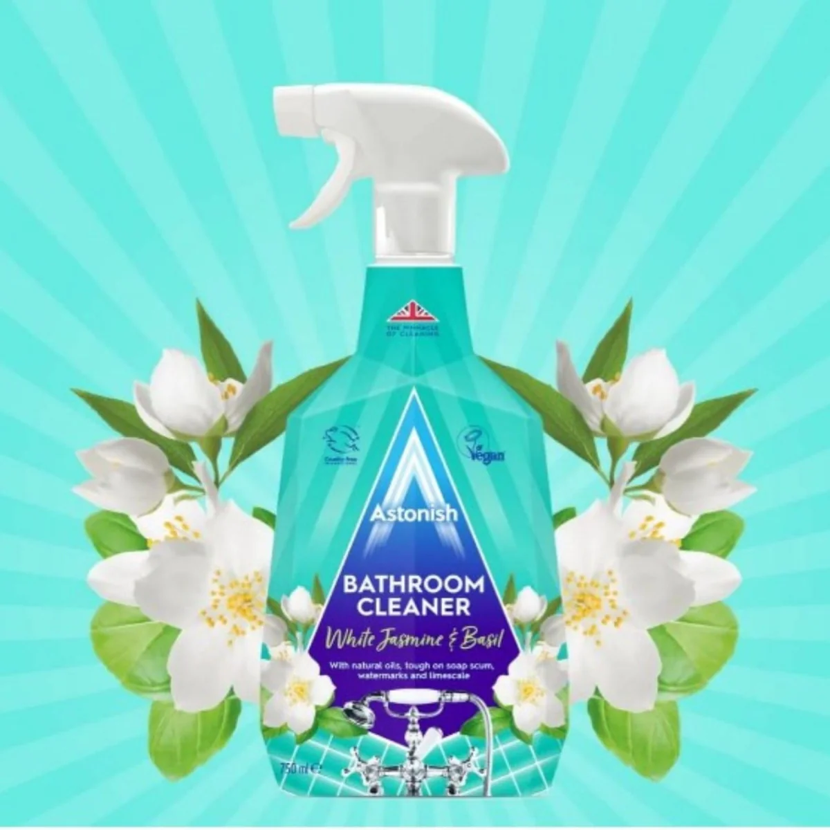 Astonish Bathroom Cleaner White Jasmine & Basil Spray 750ml - Image 2