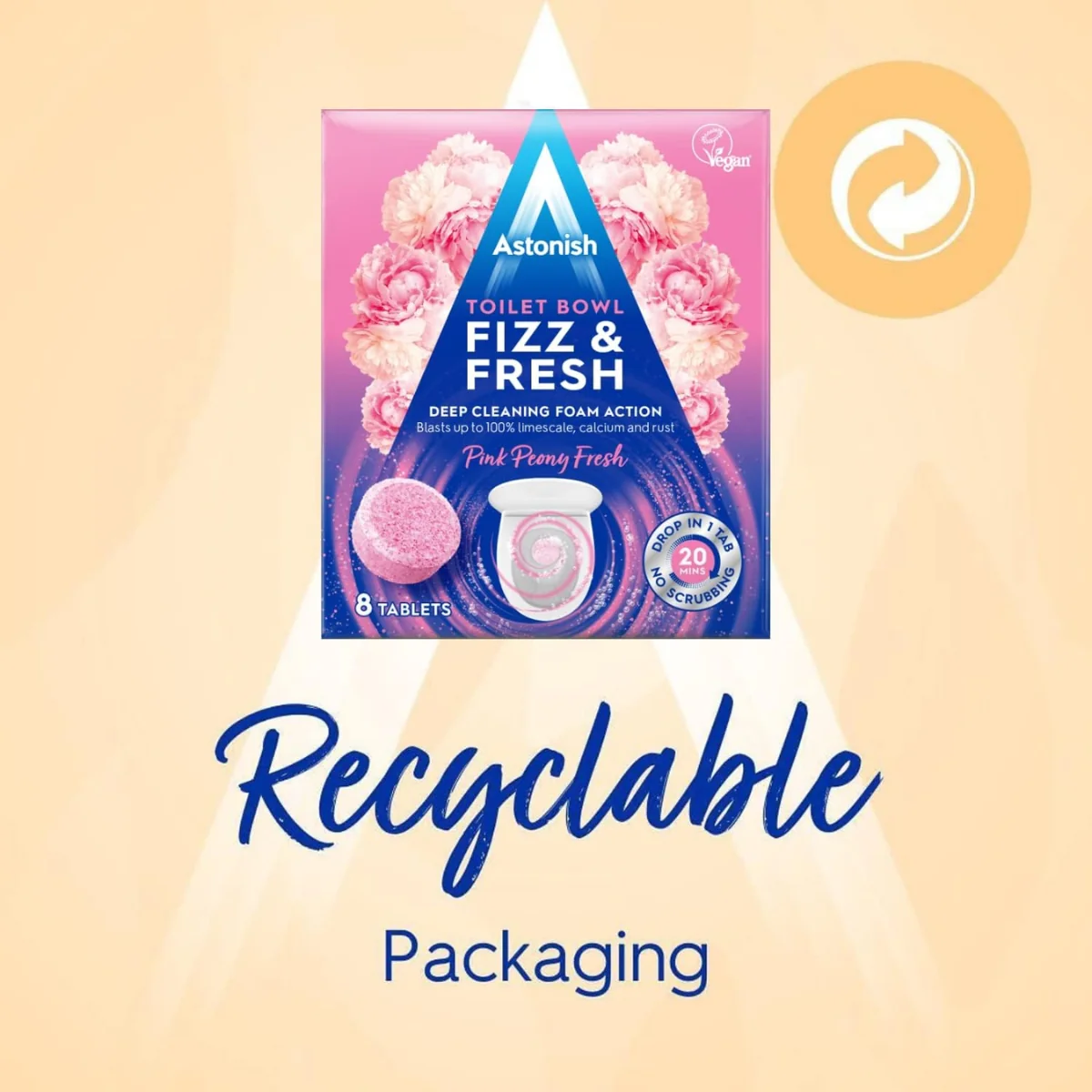 Astonish Toilet Bowl Fizz & Fresh Pink Peony Fresh 8 Tablets - Image 4