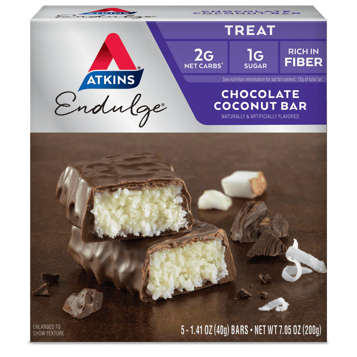 Atkins Endulge Treat Chocolate Coconut Bar 40g - Image 6