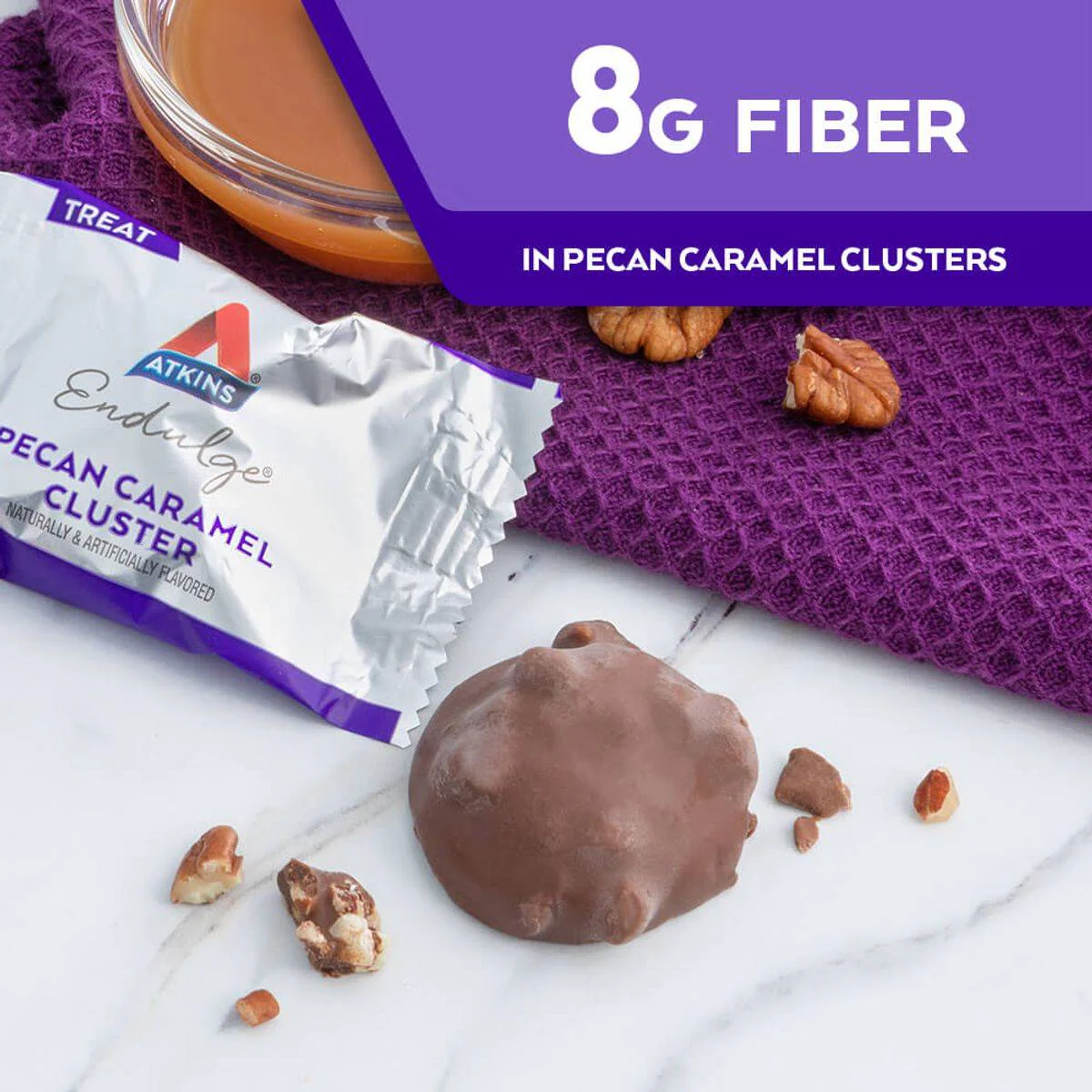 Atkins Endulge Treat Pecan Caramel Clusters 14g - Image 3