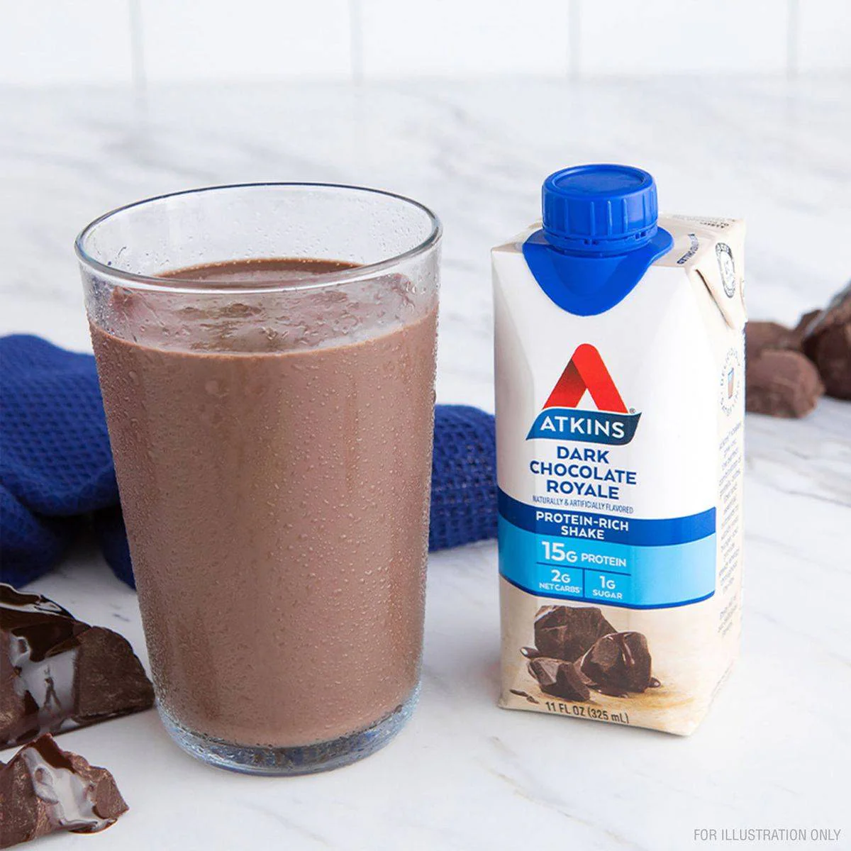 Atkins Protein Rich Shake Ready To Drink Dark Chocolate Royale 325ml - Image 2