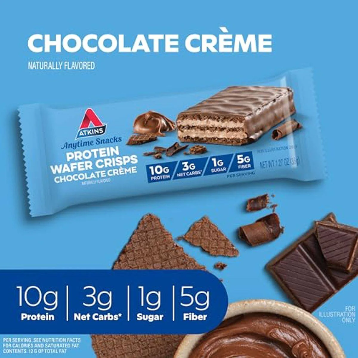 Atkins Snack Protein Wafer Crisps Chocolate Creme 36g - Image 3