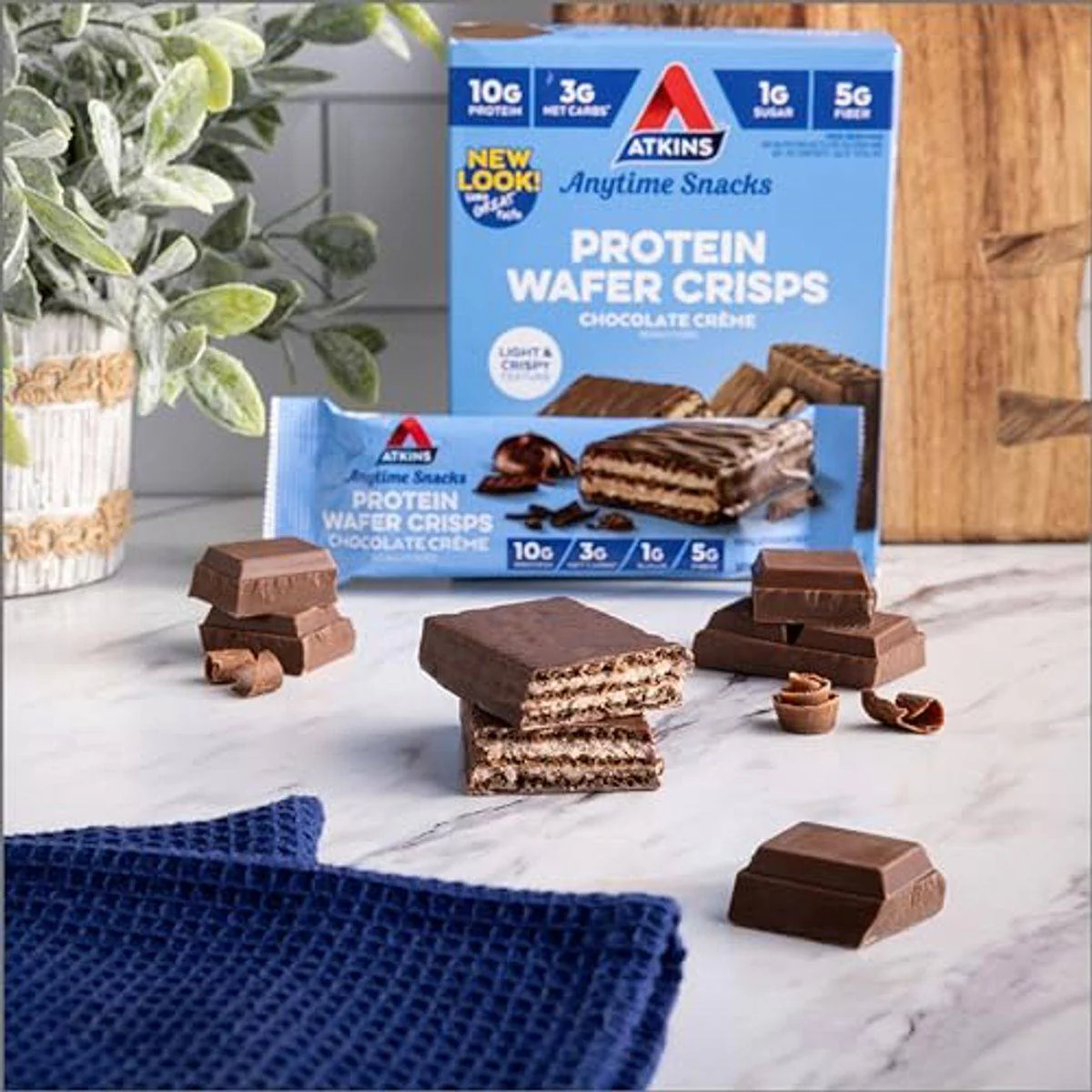 Atkins Snack Protein Wafer Crisps Chocolate Creme 36g - Image 4