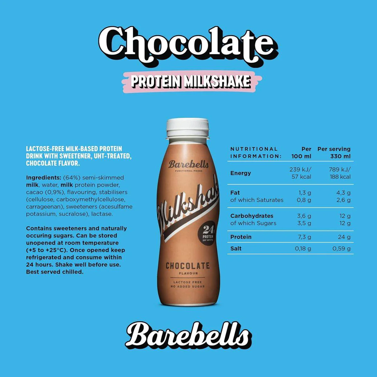 Barebells Protein Milkshake Chocolate 330ml - Image 4