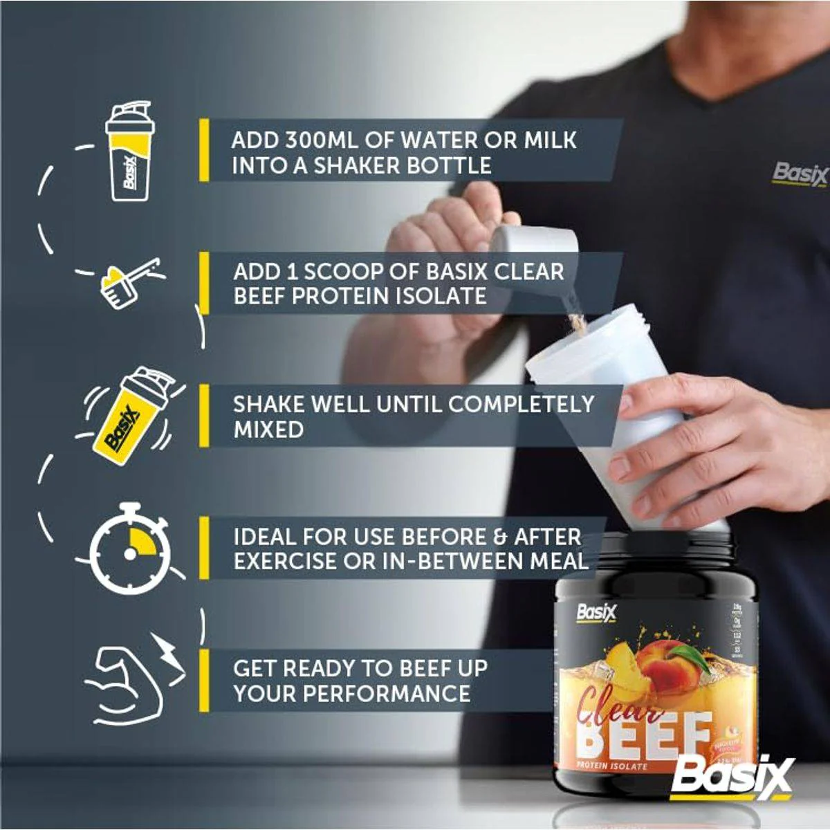Basix Clear Beef Protein Isolate Peach Ice Tea 2kg - Image 6