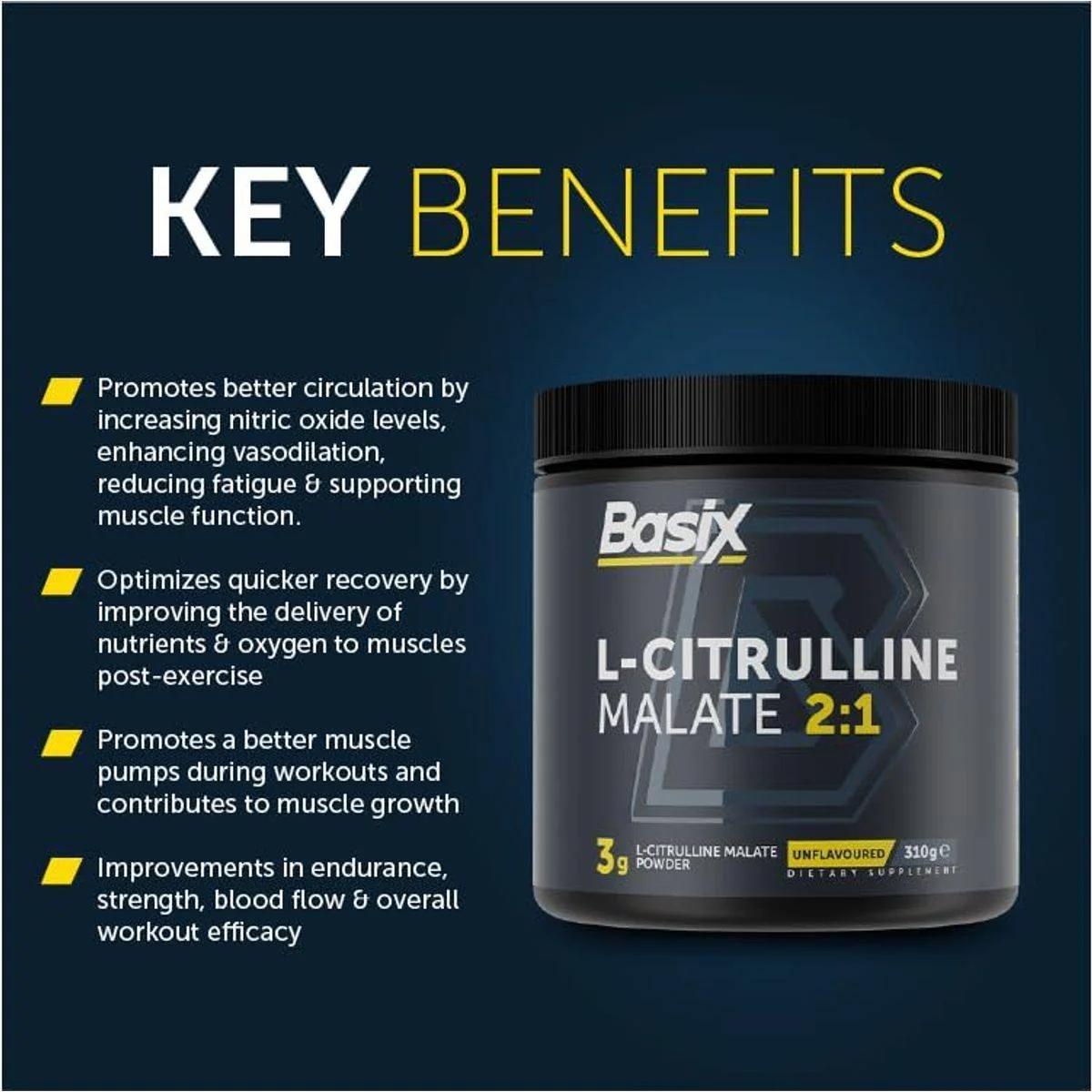 Basix L Citrulline Malate Unflavoured 310g - Image 6