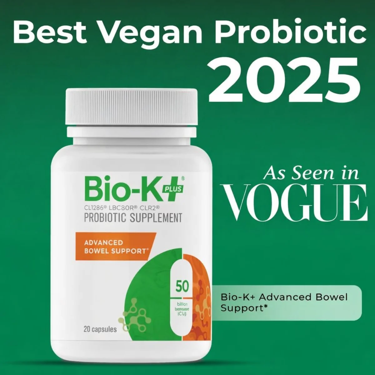 Bio-K Plus Probiotic Advanced Bowel Support 20 Capsules - Image 4