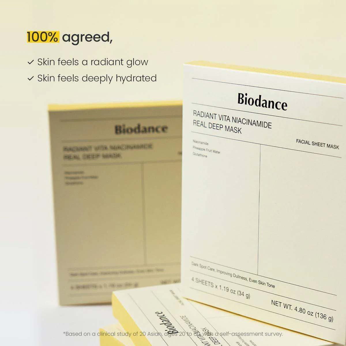 Biodance Radiant Vita Niacinamide Real Deep Mask 4 x 34g - Image 6