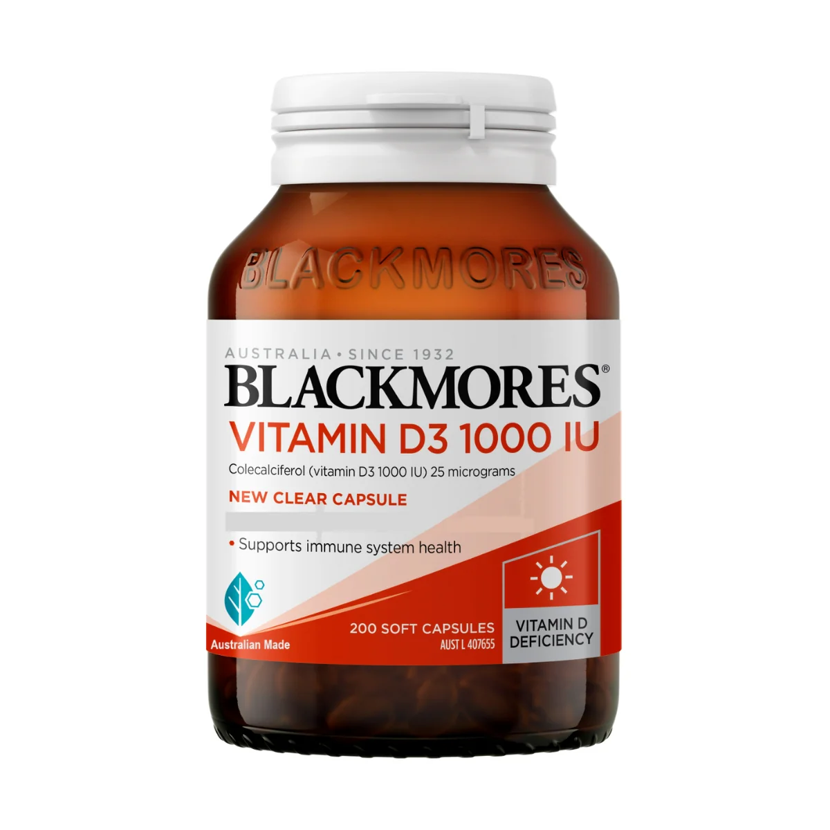 Blackmores Vitamin D3 1,000IU 200 Capsules