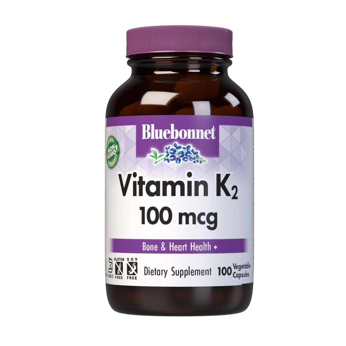 Bluebonnet Vitamin K2 100mcg 100 Vegetable Capsules