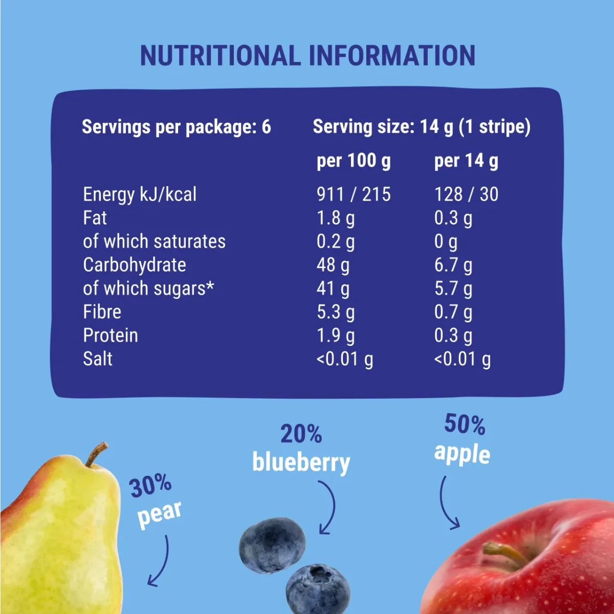 Bob Snail Stripes Apple Pear Blueberry 6 x 14g - Image 9