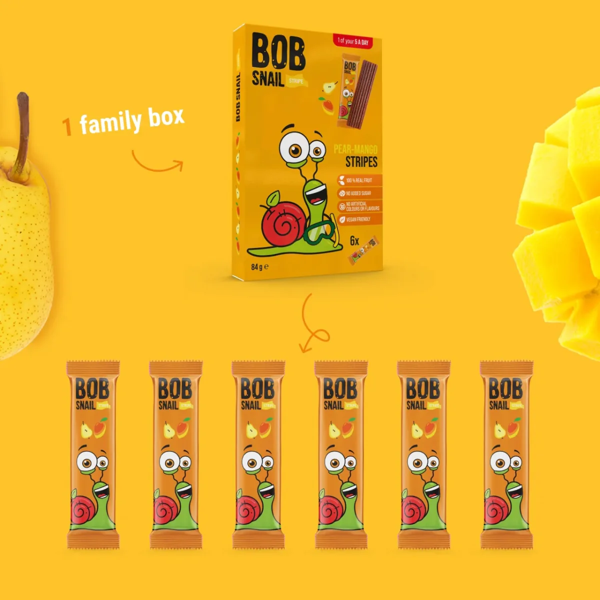 Bob Snail Stripes Pear Mango 6 x 14g - Image 5