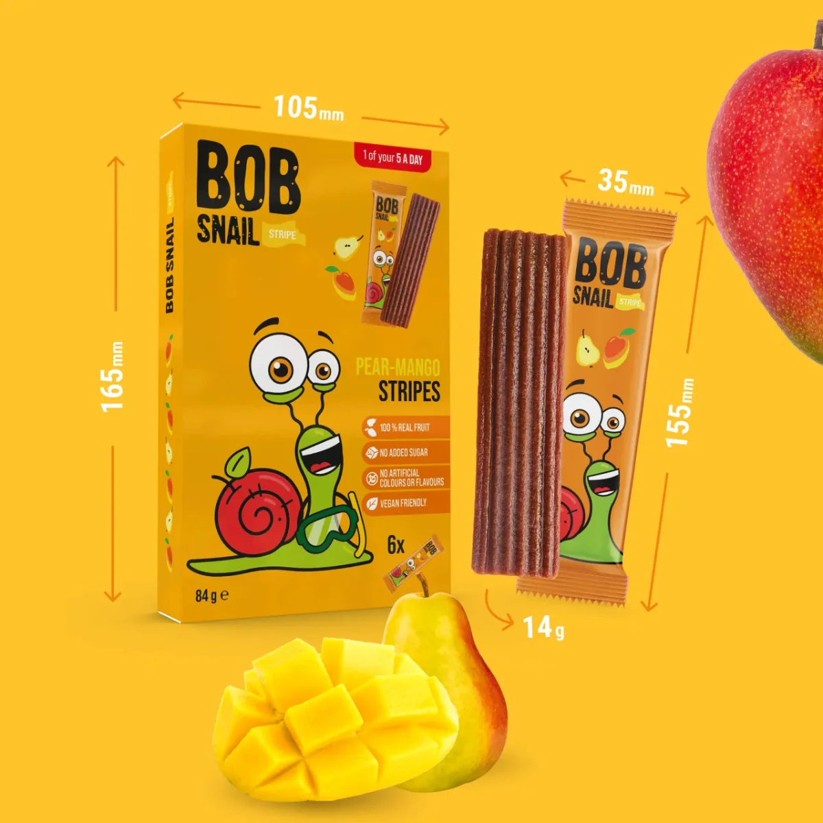 Bob Snail Stripes Pear Mango 6 x 14g - Image 6