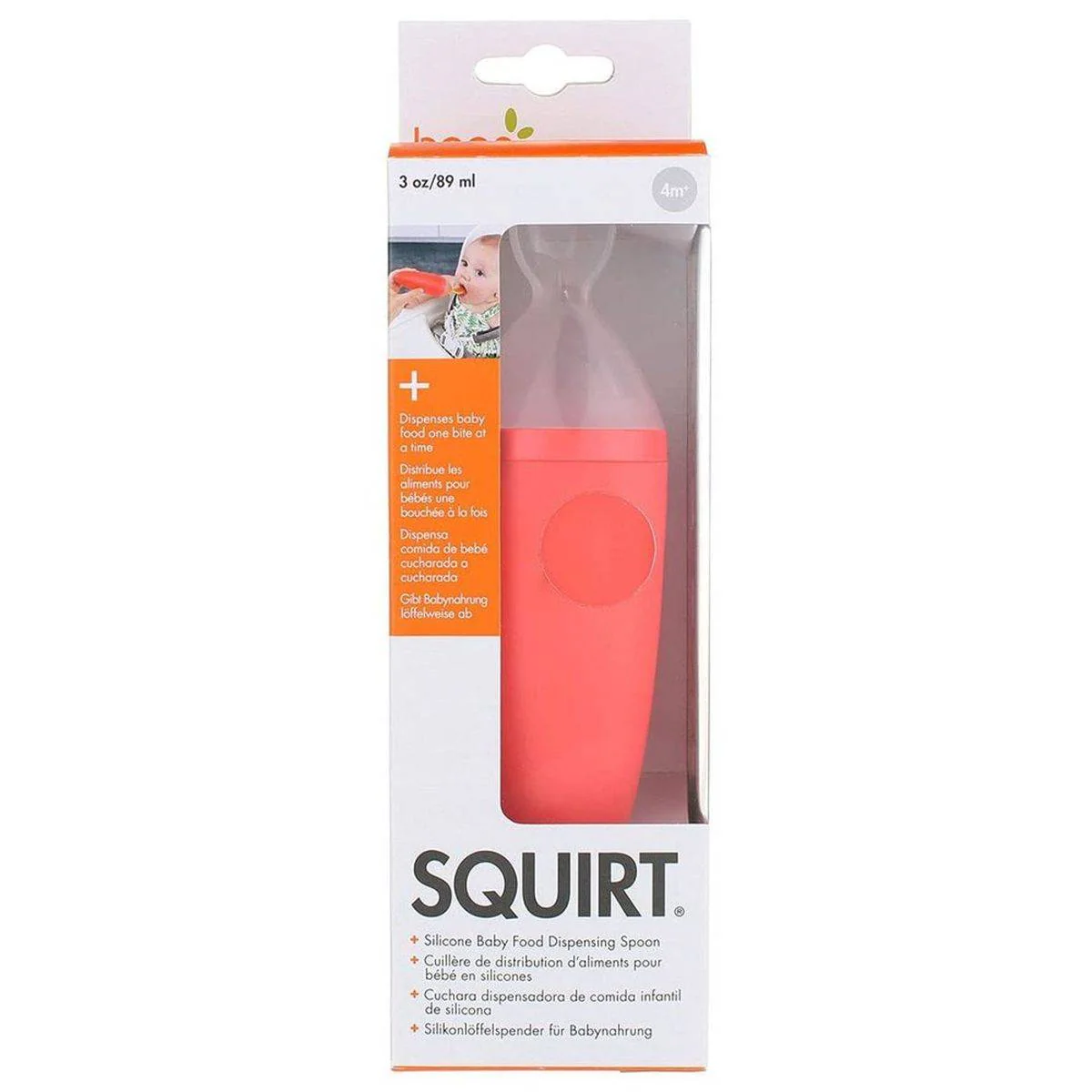 Boon Squirt Silicone Baby Food Dispensing Spoon Pink