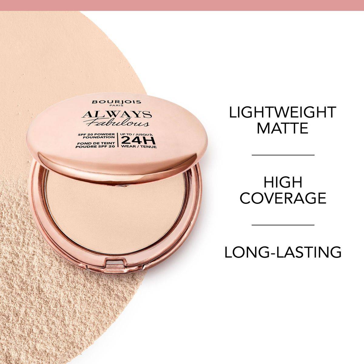 Bourjois Always Fabulous Compact Powder 300 Rose Sand 7g - Image 3