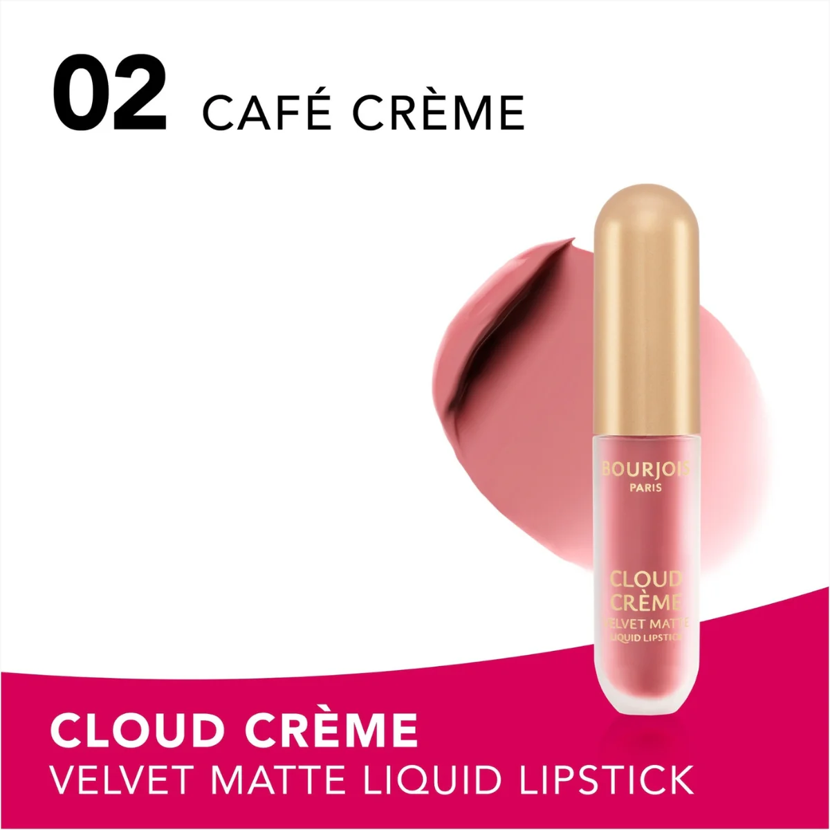 Bourjois Cloud Creme Velvet Matte Liquid Lipstick 02 Cafe Creme 3.1ml - Image 2