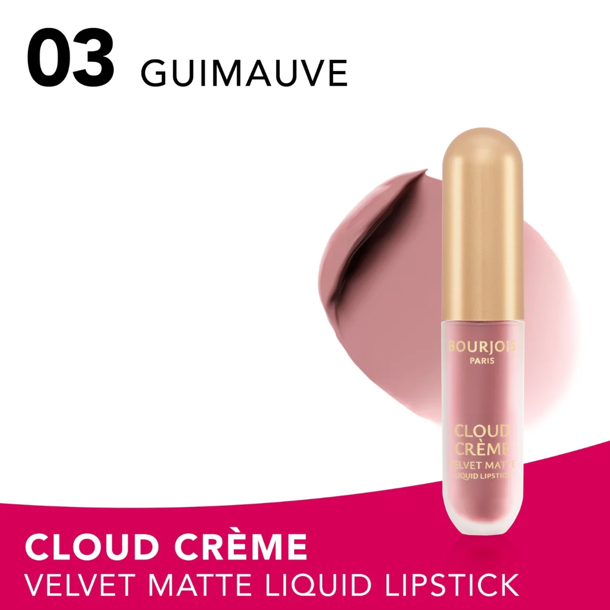Bourjois Cloud Creme Velvet Matte Liquid Lipstick 03 Guimauve 3.1ml - Image 2