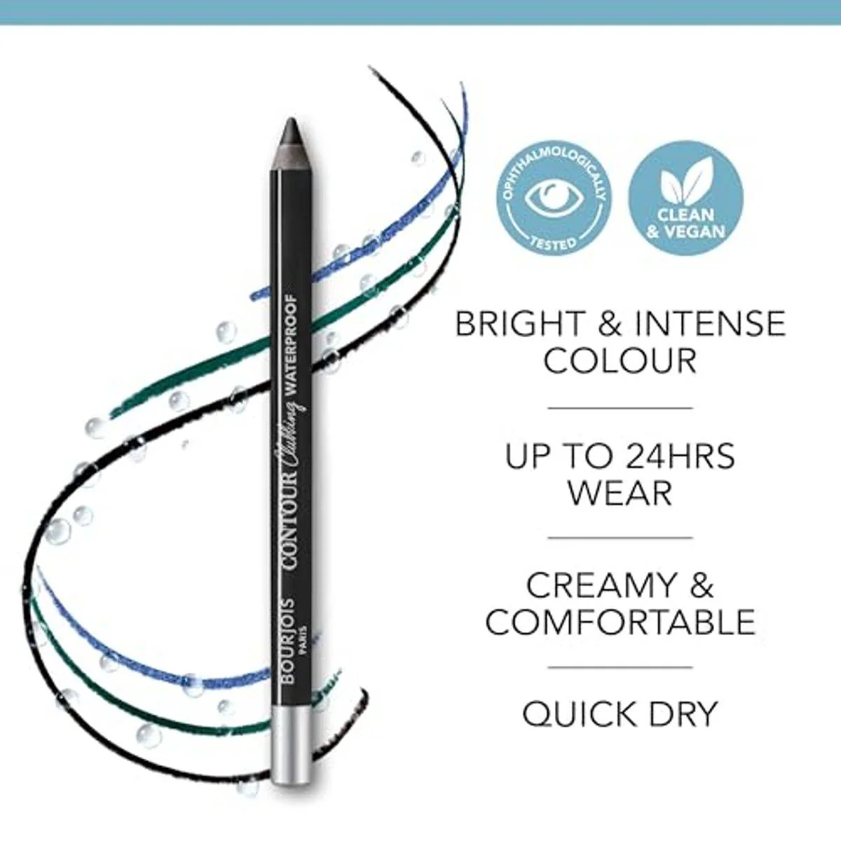 Bourjois Contour Clubbing Waterproof Pencil & Liner 70 Green Comes True 1.2g - Image 4