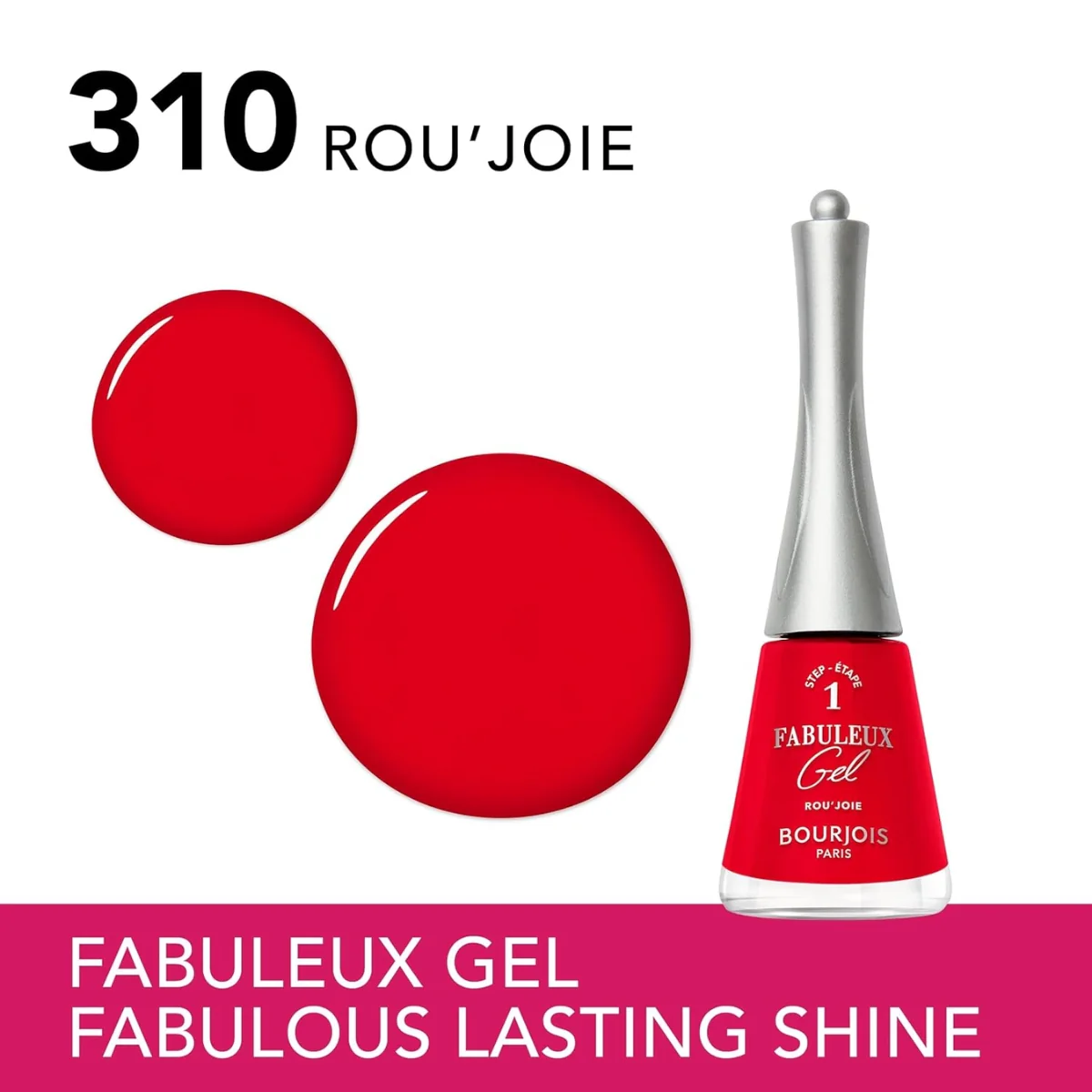 Bourjois Fabuleux Gel Nail Polish 310 RouJoie 9ml - Image 3