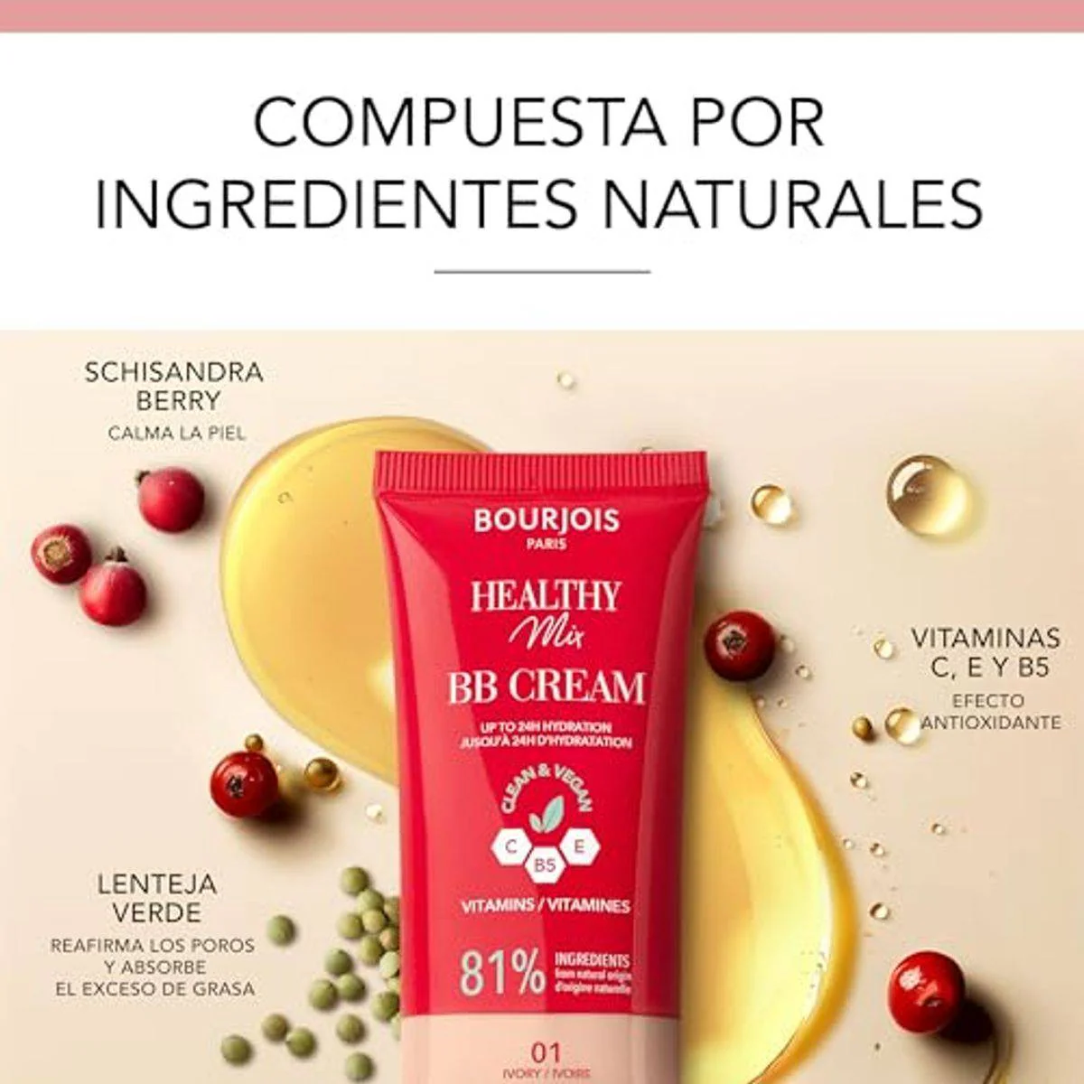 Bourjois Healthy Mix Clean BB Cream 01 Ivory 30ml - Image 3