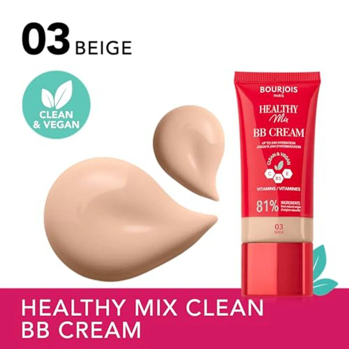 Bourjois Healthy Mix Clean BB Cream 03 Beige 30ml - Image 3