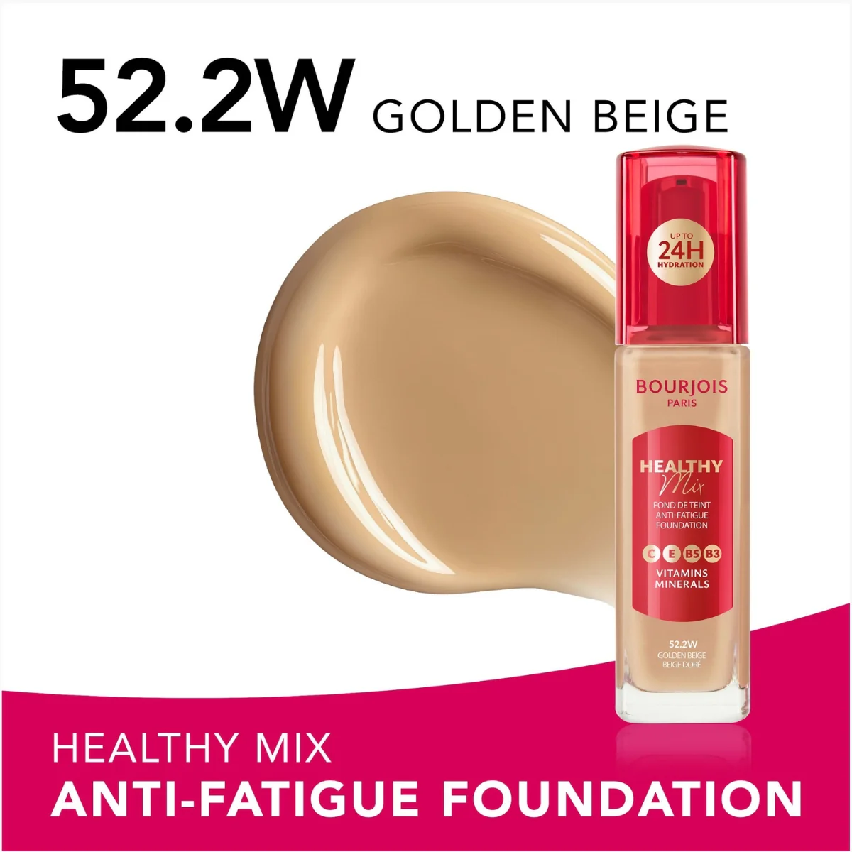 Bourjois Healthy Mix Liquid Foundation 52.2W Golden Beige 30ml - Image 2