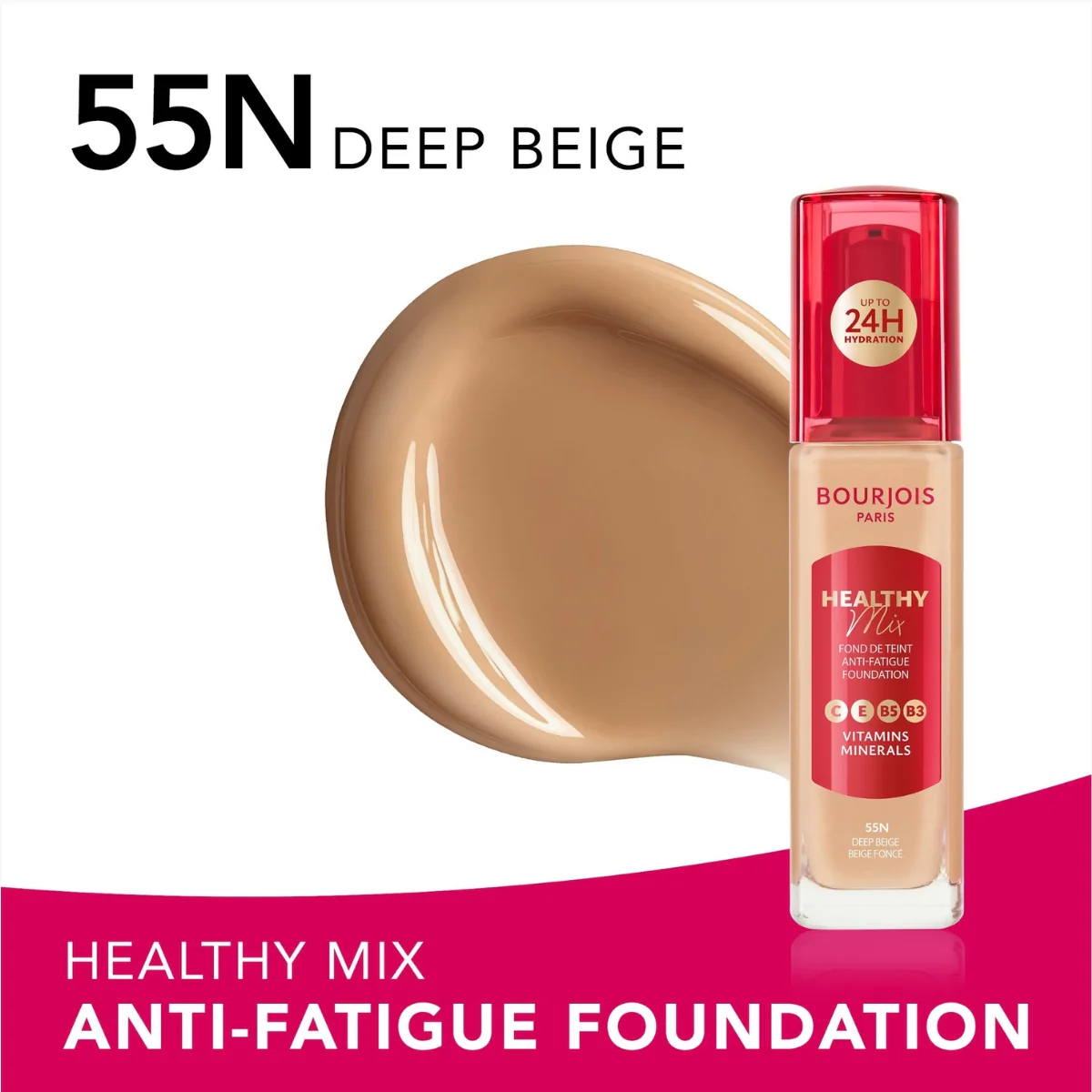 Bourjois Healthy Mix Liquid Foundation 55N Deep Beige 30ml - Image 2