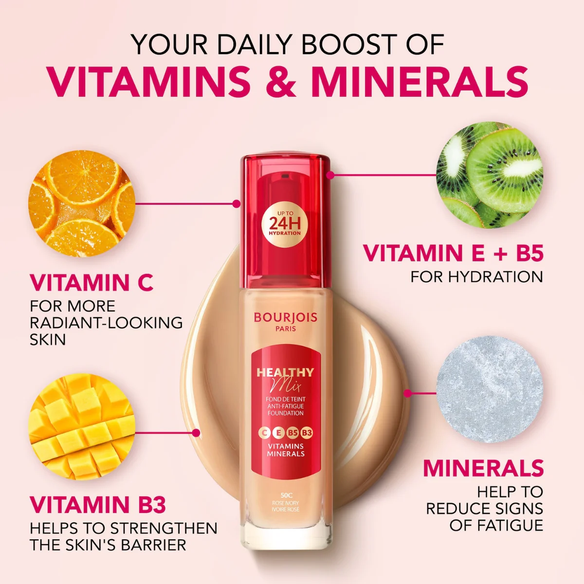 Bourjois Healthy Mix Liquid Foundation 55N Deep Beige 30ml - Image 3