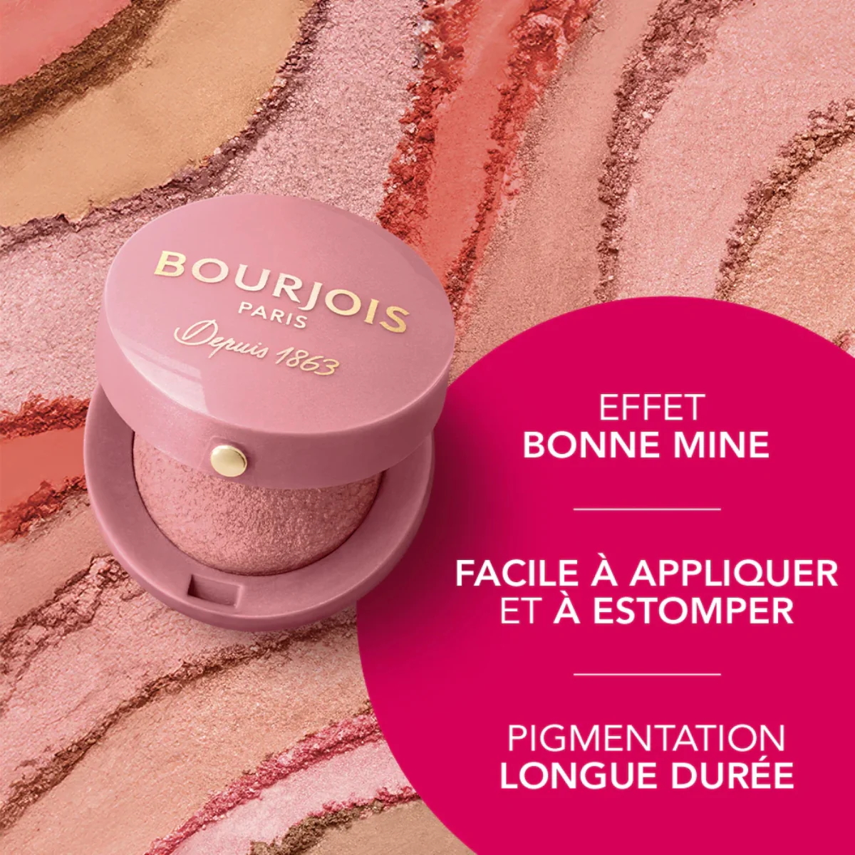Bourjois Little Round Pot Blusher 54 Rose Frisson 2.5g - Image 5
