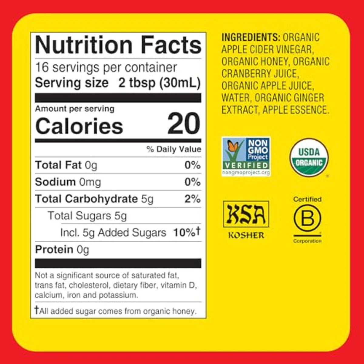 Braggs Organic Apple Cider Vinegar Cranberry Apple 473ml - Image 2