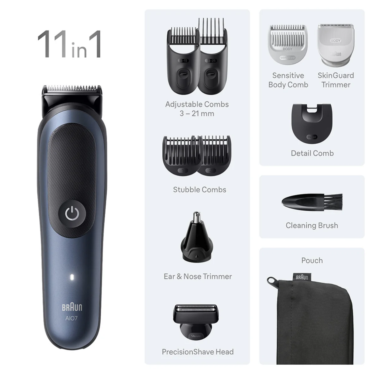Braun All in One Trimmer Series 7 Profesional & Effortless Styling 11 1 AIO7540 - Image 2