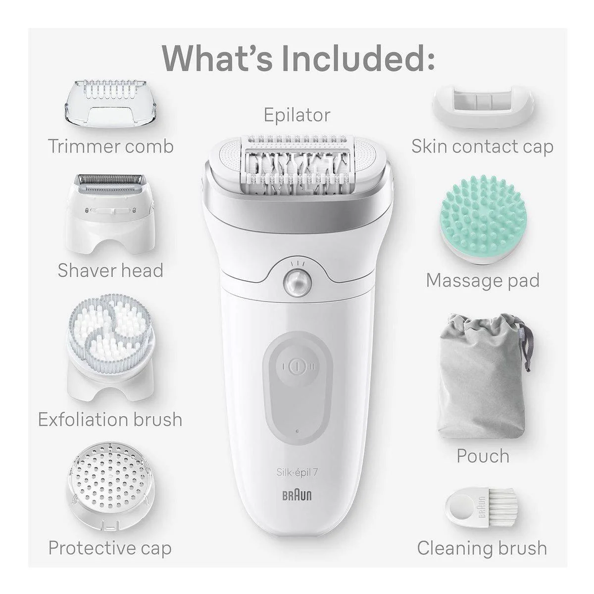 Braun Epilator Silk Epil 7 SkinSpa Wet & Dry Deep Body Exfoliation 7081 - Image 2