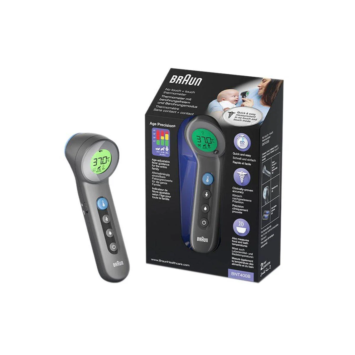 Braun Forehead Thermometer No Touch + Touch Black BNT400B - Image 4