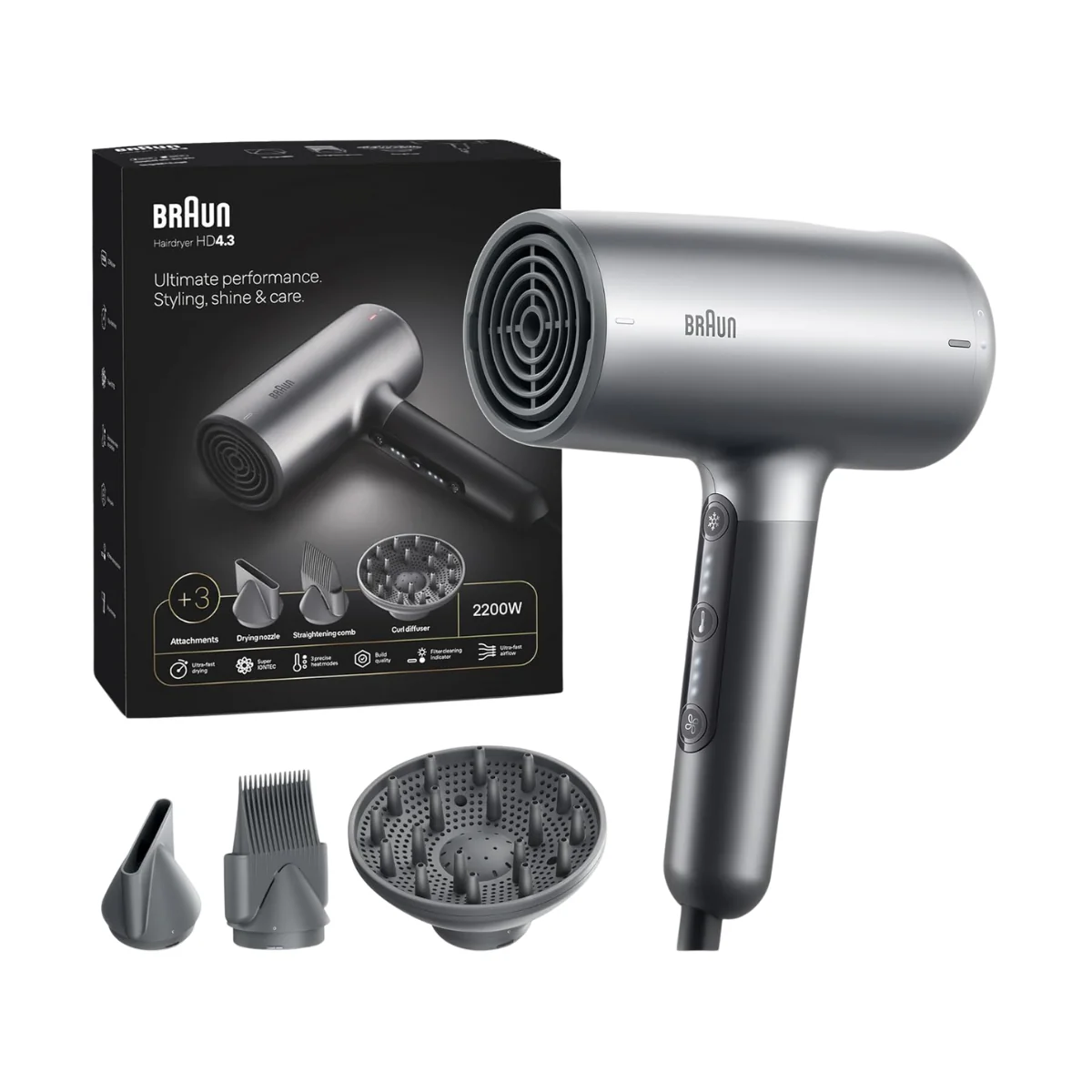 Braun Hairdryer Styling Shine & Care HD4.3 - Image 4